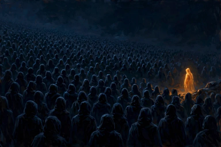 A single glowing individual stands apart from a vast dark crowd - the average patient doesn't exist